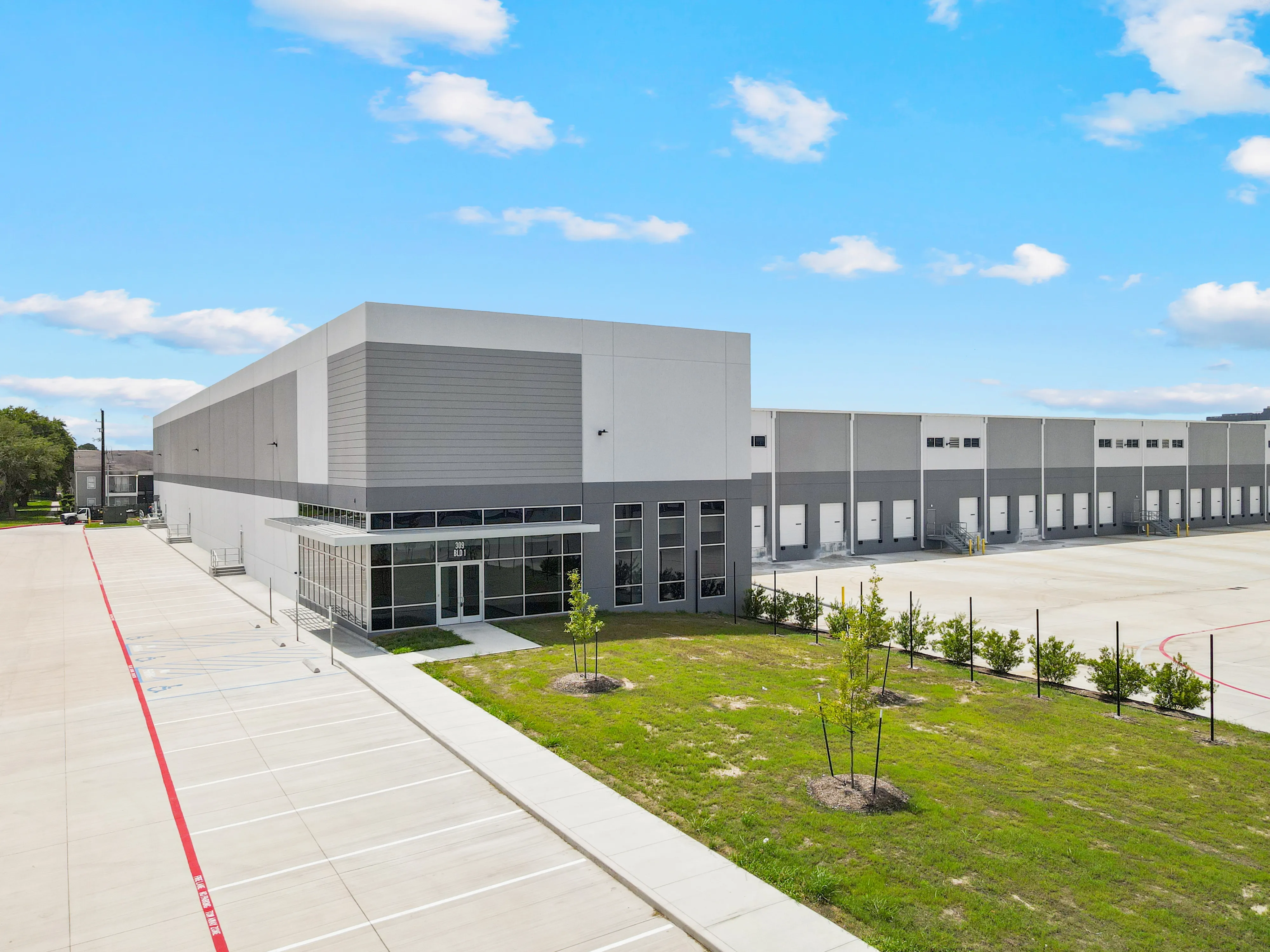 Wide exterior view of an industrial facility