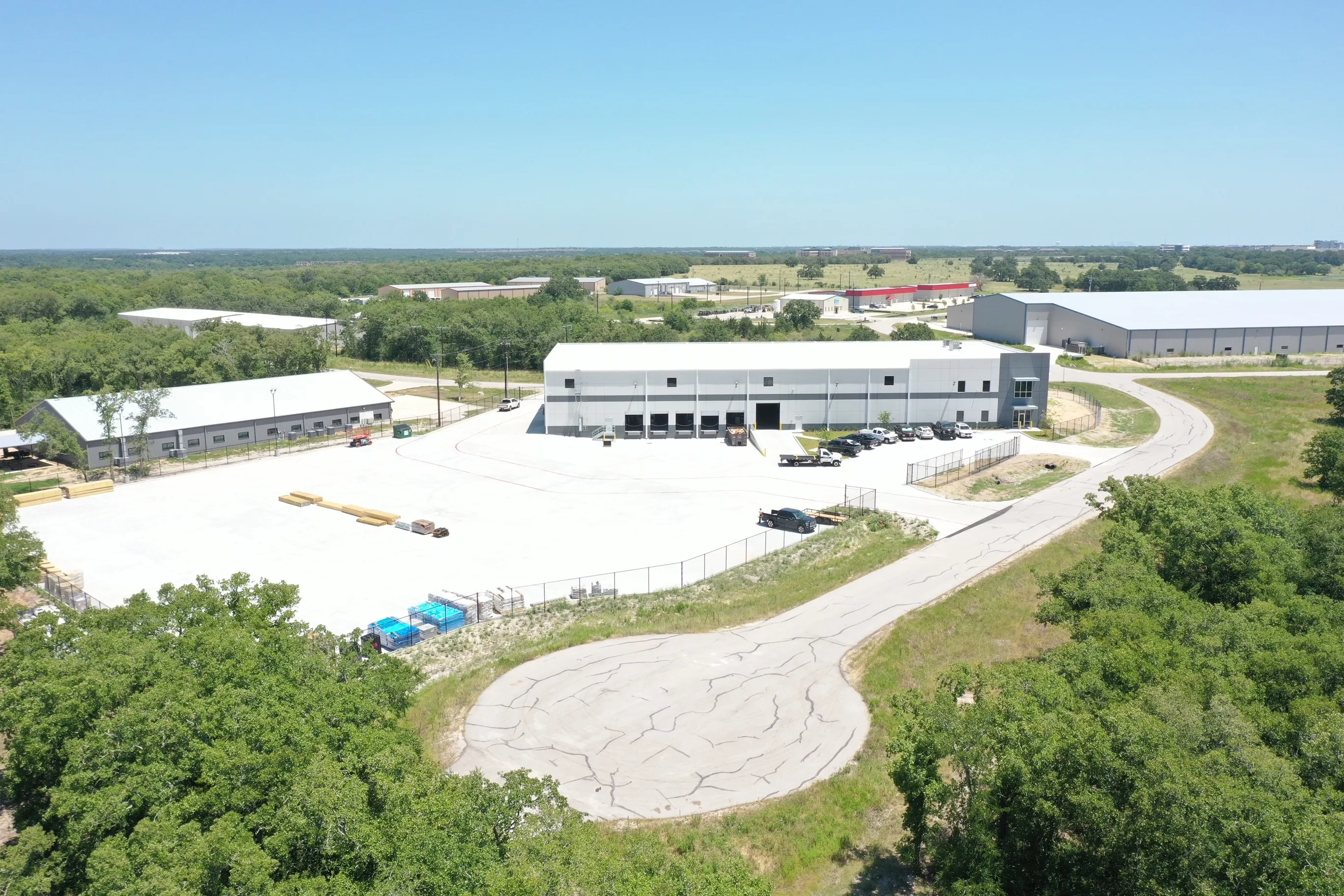 Completed White Cap distribution facility entry and office facade